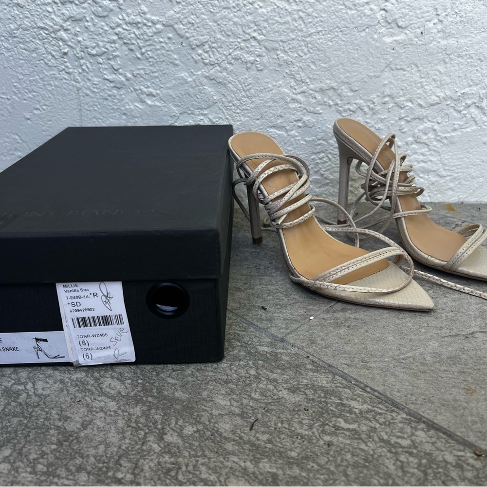 Tony Bianco Millie Lace Up stiletto High Heel Open Pointed Toe Shoes Womens 6 - Picture 6 of 10